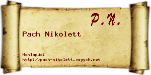 Pach Nikolett névjegykártya